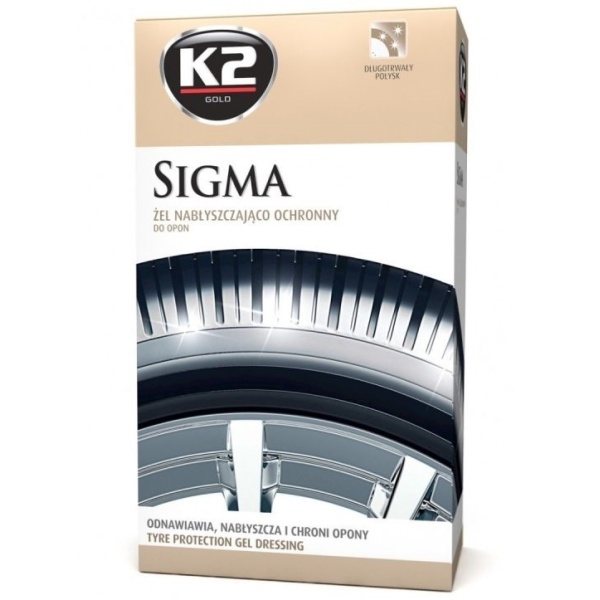 K2 Sigma Kit Solutie Luciu Anvelope + Burete Aplicator 500ML G157